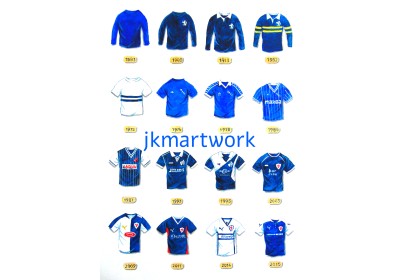 Raith Rovers FC Retro Shirts Wall Art Print